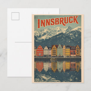Cartão Postal Viagens retrô Innsbruck Tirol - Presentes dos Alpe
