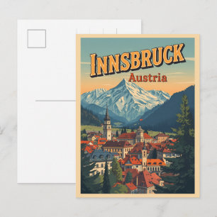 Cartão Postal Viagens retrô Innsbruck Tirol - presentes dos Alpe