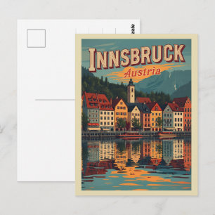 Cartão Postal Viagens retrô Innsbruck Tirol - Presentes dos Alpe