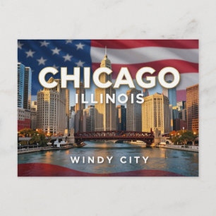 Cartão Postal Viagens Urbanas em Chicago Illinois
