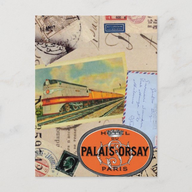 Cartão postal Viagens vintage (Frente)