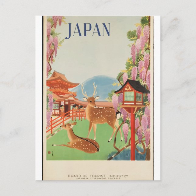 Cartão Postal Viagens vintage 1930 Japão (Frente)