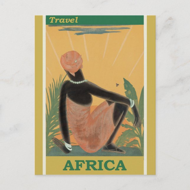 Cartão Postal Viagens vintage África - Turismo Retroativo (Frente)