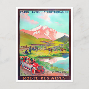 Cartão Postal Viagens vintage Alps Tour França