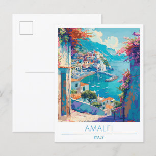 Cartão Postal Viagens vintage Amalfi Itália