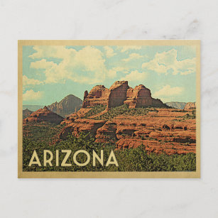 Cartão Postal Viagens vintage arizona Red Rocks