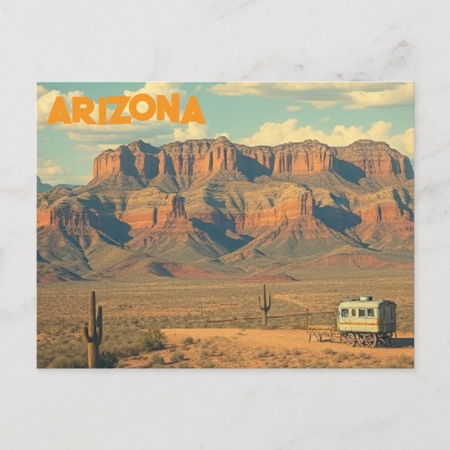 Cartão Postal Viagens vintage arizona Red Rocks (Frente)