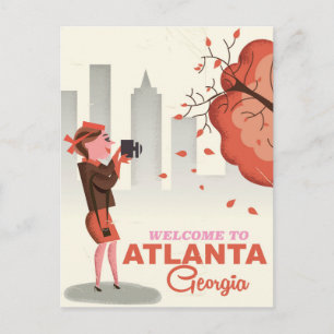Cartão Postal Viagens vintage Atlanta Georgia