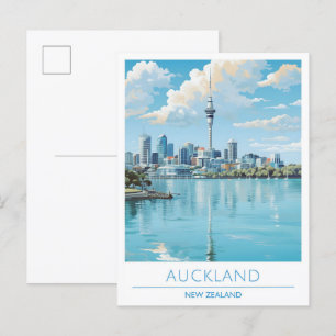Cartão Postal Viagens vintage Auckland Nova Zelândia
