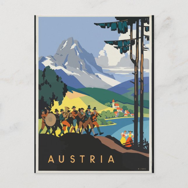 Cartão Postal Viagens vintage Áustria (Frente)