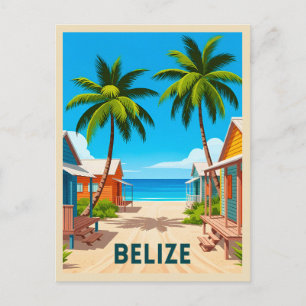 Cartão Postal Viagens vintage Belize Caribe à beira-mar