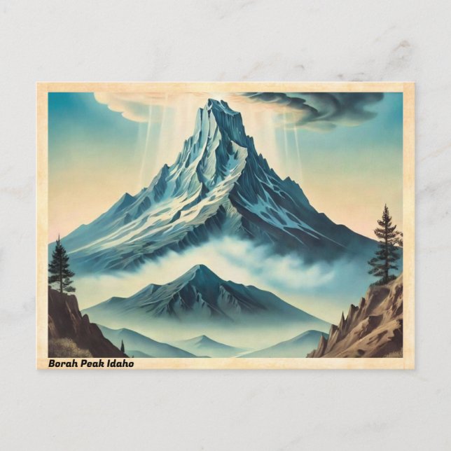 Cartão Postal Viagens vintage Borah Peak Idaho (Frente)