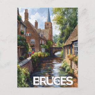 Cartão Postal Viagens vintage Bruges