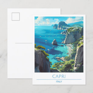 Cartão Postal Viagens vintage Capri Itália