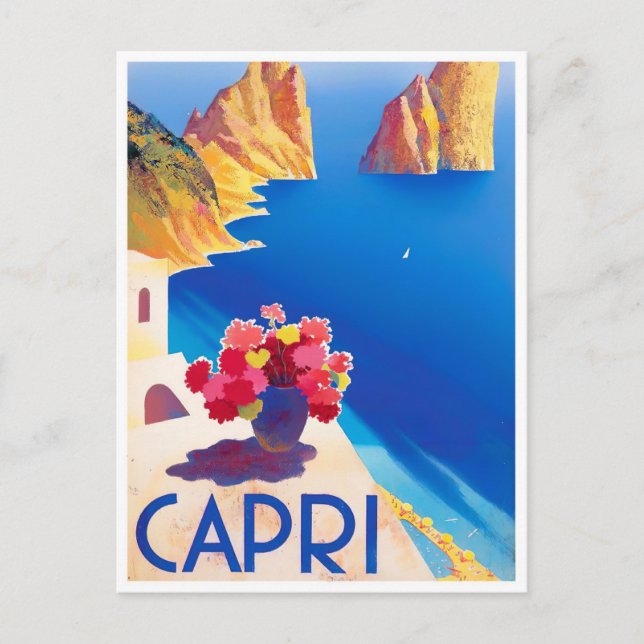 Cartão Postal Viagens vintage Capri Itália (Frente)