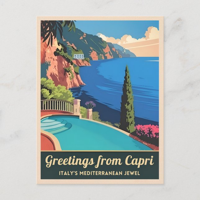 Cartão Postal Viagens vintage Capri Itália Setentrional (Frente)