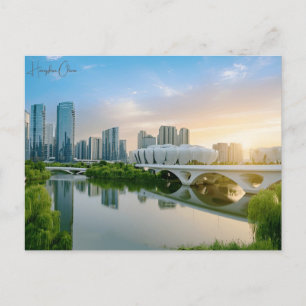Cartão Postal Viagens vintage cidade de Hangzhou China Retro Chi