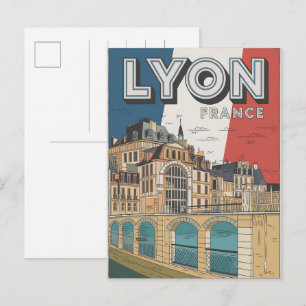 Cartão Postal Viagens vintage cidade de LYON francesa Rhône Alpe