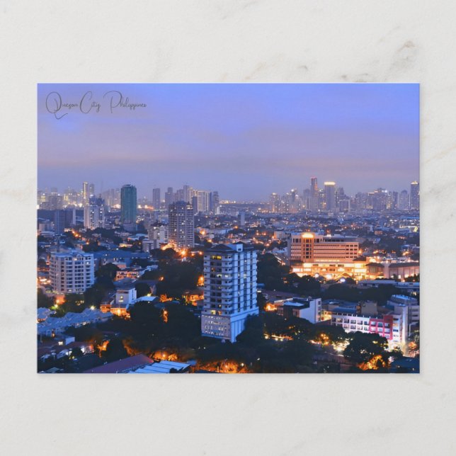 Cartão Postal Viagens vintage cidade de Quezon Filipinas (Frente)