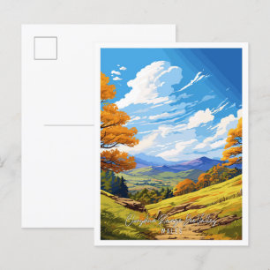 Cartão Postal Viagens vintage Clwydian Range Dee Valley