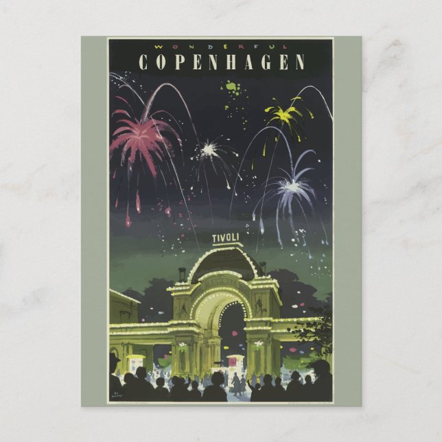 Cartão Postal Viagens vintage Copenhagen Alemanha (Frente)