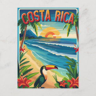 Cartão Postal Viagens vintage Costa Rica