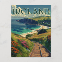Cartão Postal Viagens vintage costeira da Irlanda