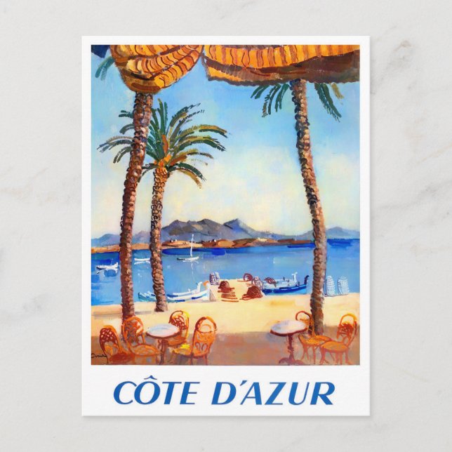Cartão Postal Viagens vintage Cote D'Azur France (Frente)