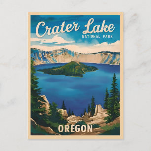 Cartão Postal Viagens vintage Crater Lake National Park Oregon