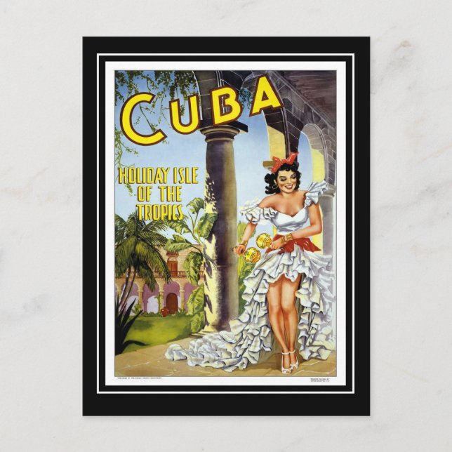 Cartão postal Viagens vintage Cuba (Frente)