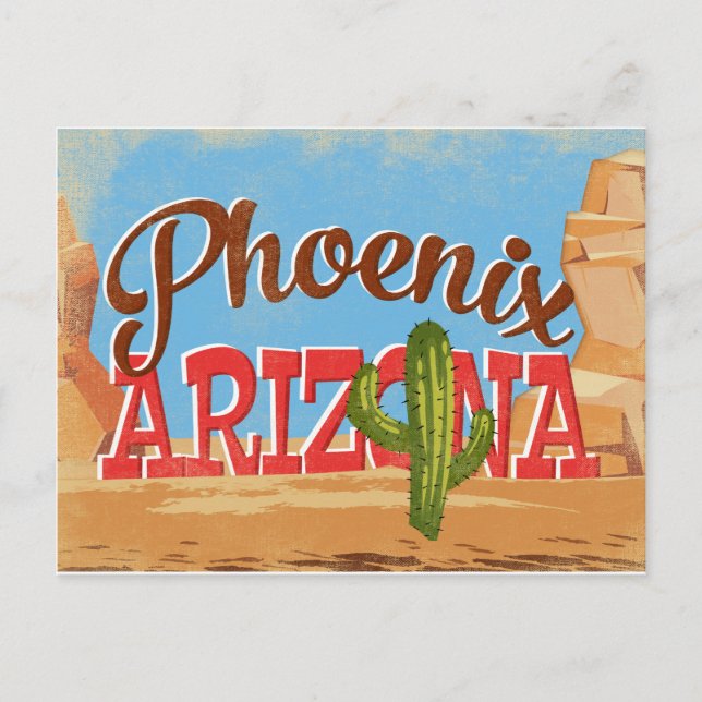 Cartão Postal Viagens vintage da Arizona Phoenix (Frente)