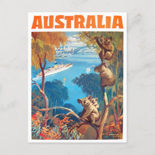 Cartão Postal Viagens vintage da Austrália