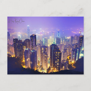 Cartão Postal Viagens vintage da cidade Hong Kong China - Retro