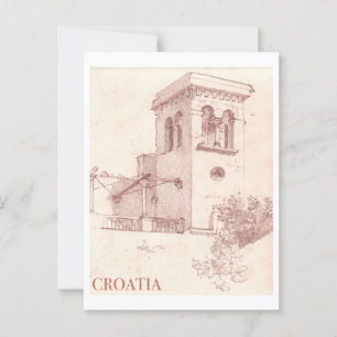 Cartão Postal Viagens vintage da Croácia