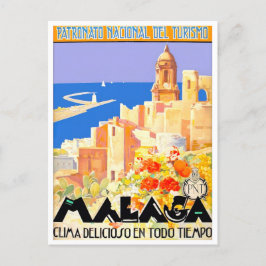 Cartão Postal Viagens vintage da Espanha de Málaga