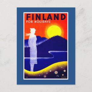 Cartão Postal Viagens vintage da Finlândia