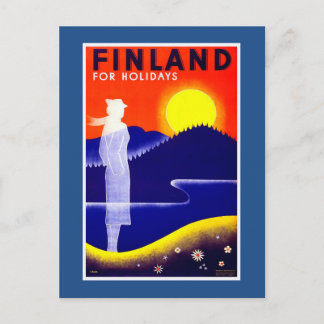 Cartão Postal Viagens vintage da Finlândia