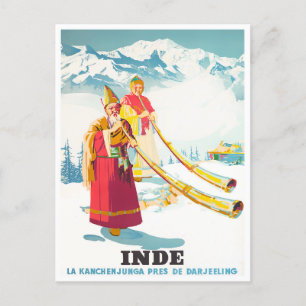 Cartão Postal Viagens vintage da Índia