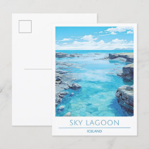 Cartão Postal Viagens vintage da Islândia Sky Lagoon