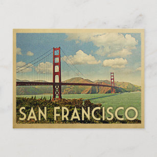 Cartão Postal Viagens vintage da ponte Ouro de São Francisco