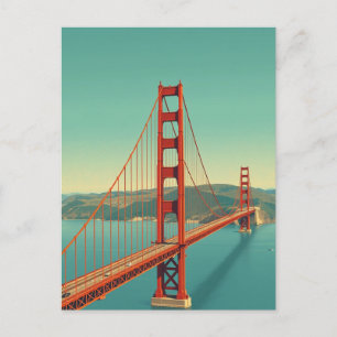Cartão Postal Viagens vintage da ponte ouro Porte San Francisco