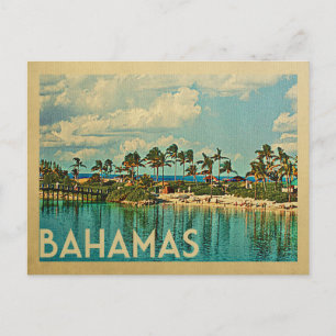 Cartão Postal Viagens vintage das Bahamas