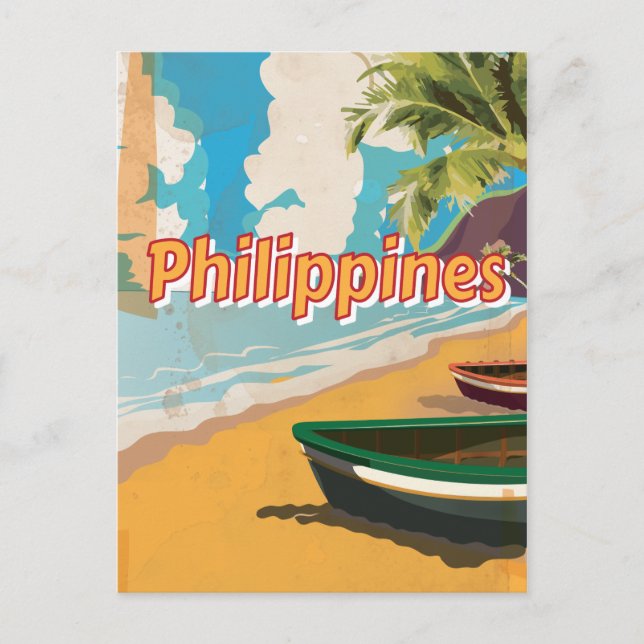 Cartão Postal Viagens vintage das Filipinas (Frente)