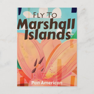 Cartão Postal Viagens vintage das Ilhas Marshall