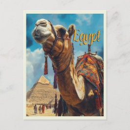 Cartão Postal Viagens vintage das Pirâmides de Giza no Egito