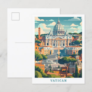 Cartão Postal Viagens vintage de Arte Elegante de vaticano
