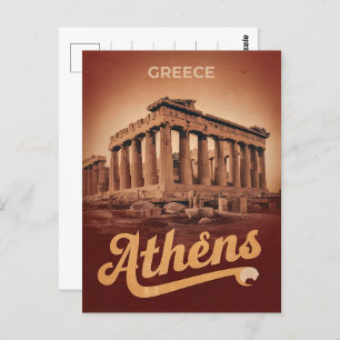 Cartão Postal viagens vintage de Atenas de presentes de Grécia