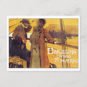 Cartão Postal Viagens vintage de Barcelona