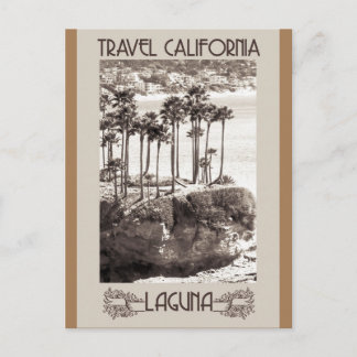 CARTÃO POSTAL VIAGENS VINTAGE DE CALIFÓRNIA DA BEACH