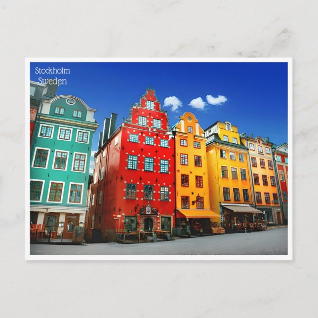 Cartão Postal viagens vintage de Estocolmo Suecia Suède (Frente)
